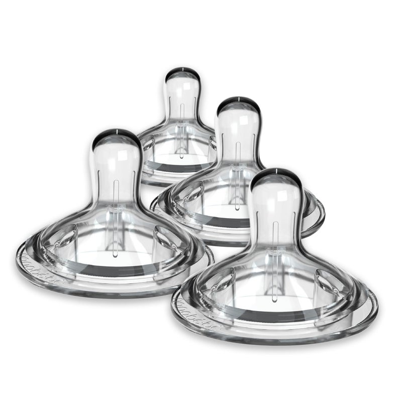 NANOBÉBÉ Nanobebe Nipples Baby Bottle Nipples, Silicone Nipple, Triple Vented, Ready to Use, 4 Pack, Fast Flow - Image 1